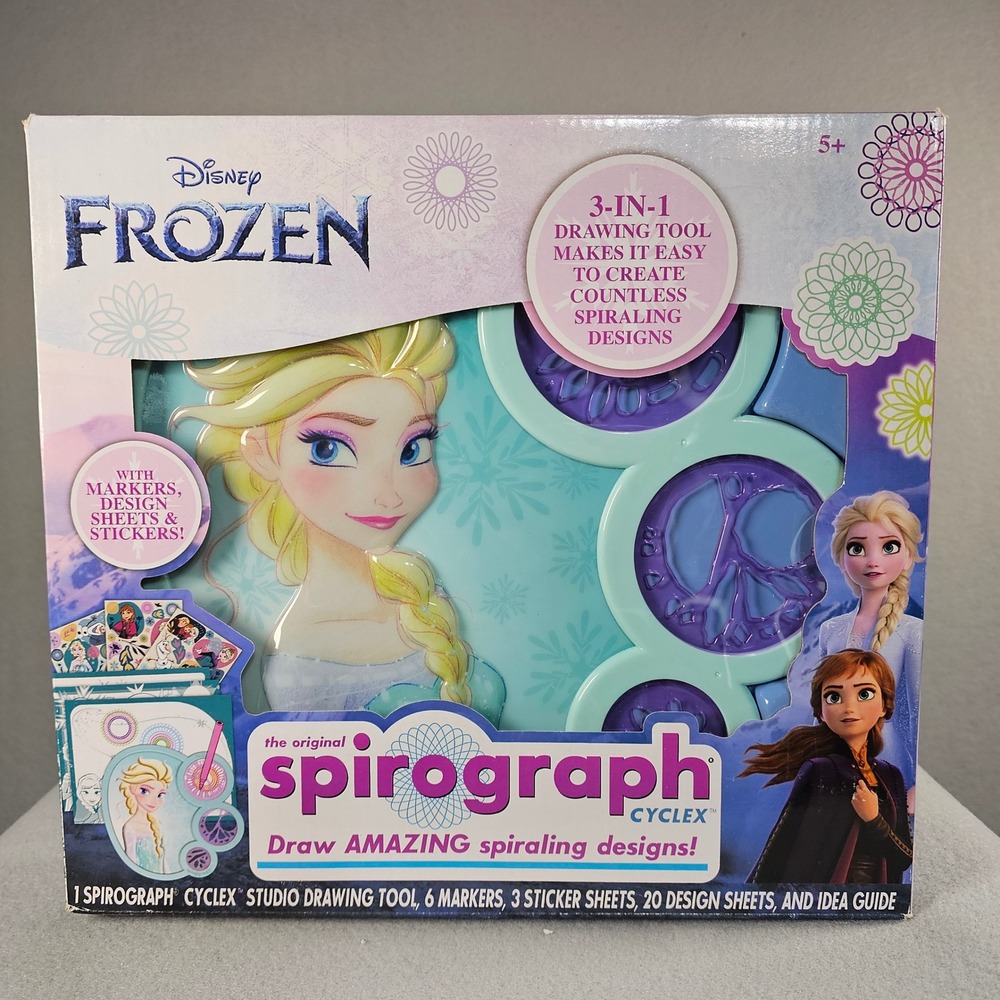 Disney Frozen Spirograph Cyclex 3-in-1 Drawing Art Set Elsa Anna New